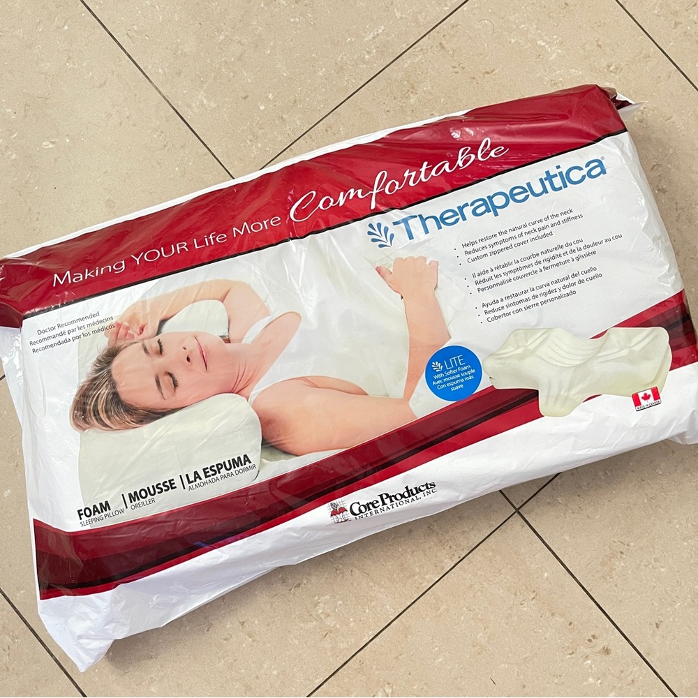 Therapeutica Orthopedic Sleeping Pillow Spinal Alignment Neck Support Lite Firm